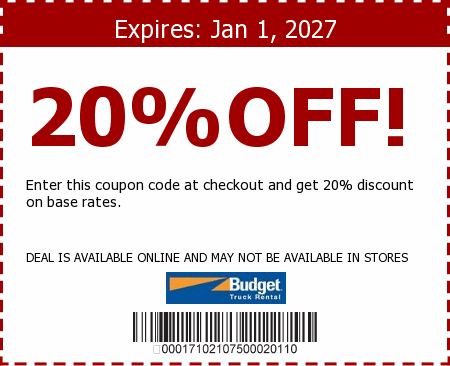 Budget Truck Rental Promo Code