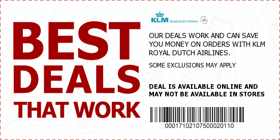 KLM Royal Dutch Airlines Coupons