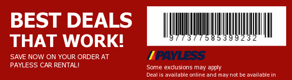 Payless Car Rental Coupons: Save 10 w 2015 Promo Codes  Coupon ...