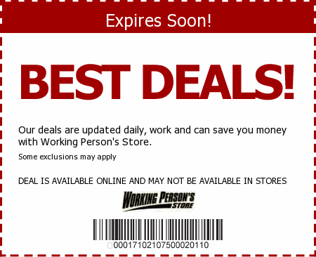 Working Person's Store Promo Code